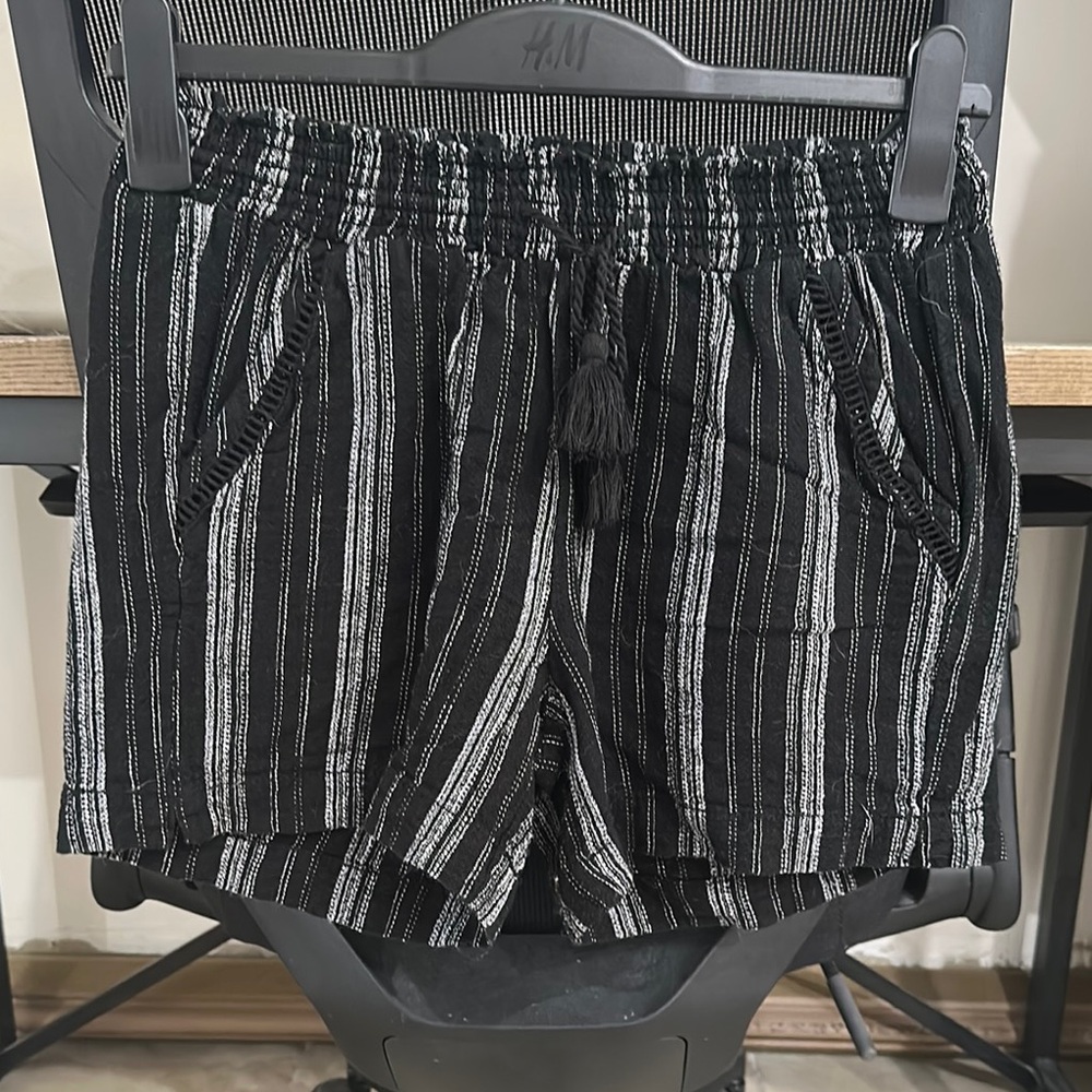 Black and White Striped Shorts